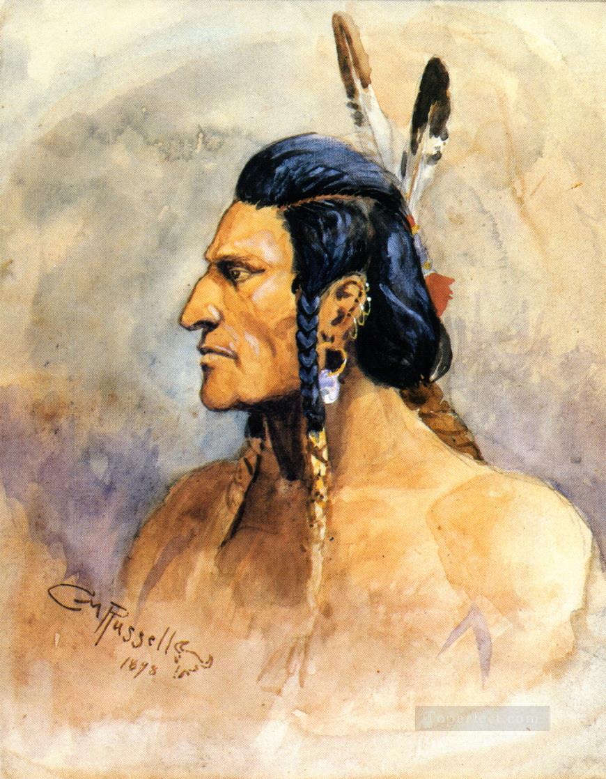 indiens braves 1898 Charles Marion Russell Indiens d’Amérique Peintures à l'huile